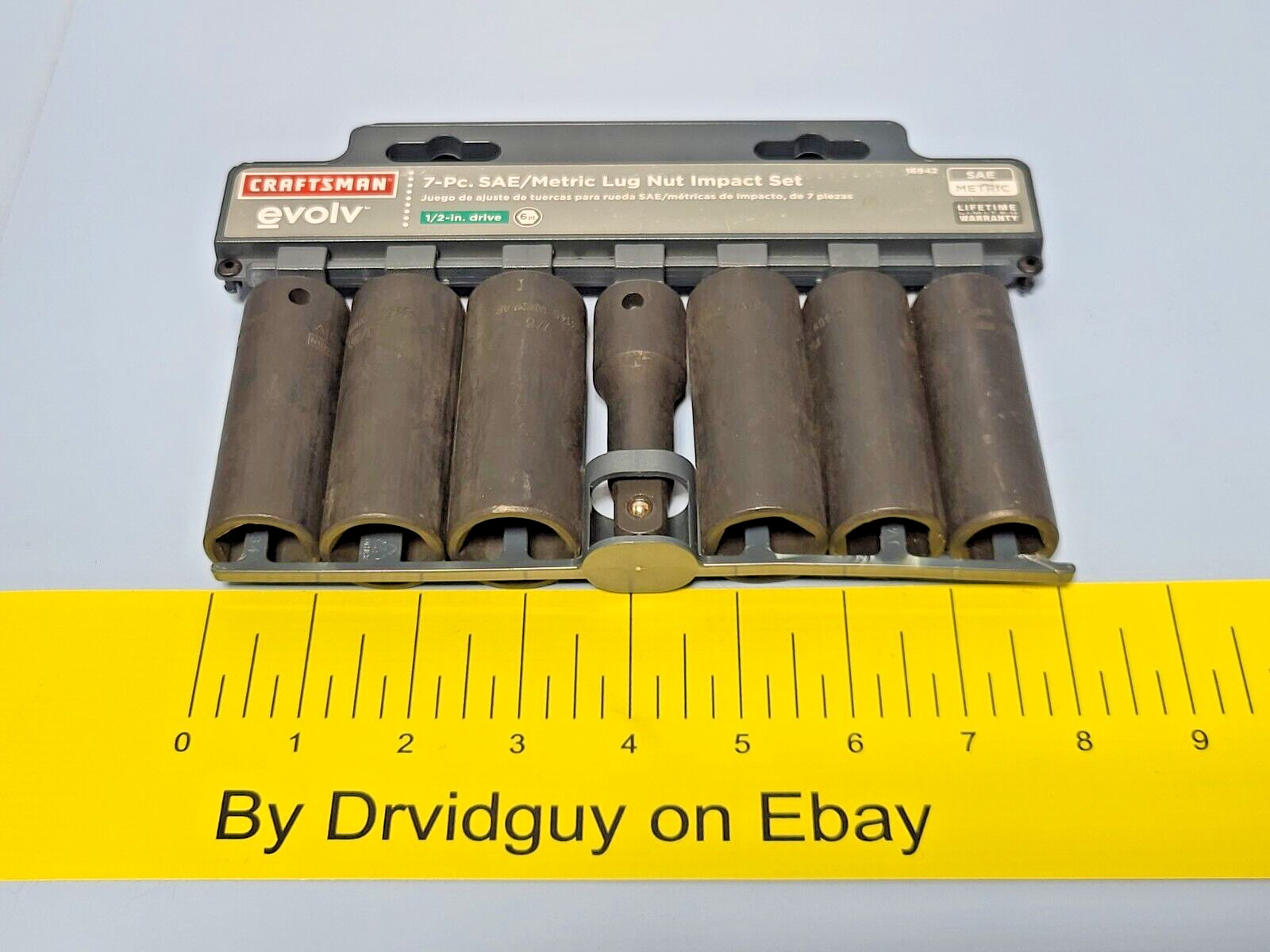 Craftsman 16942 7-Pc. SAEMetric Lug Nut Impact Set; 12-IN Drive