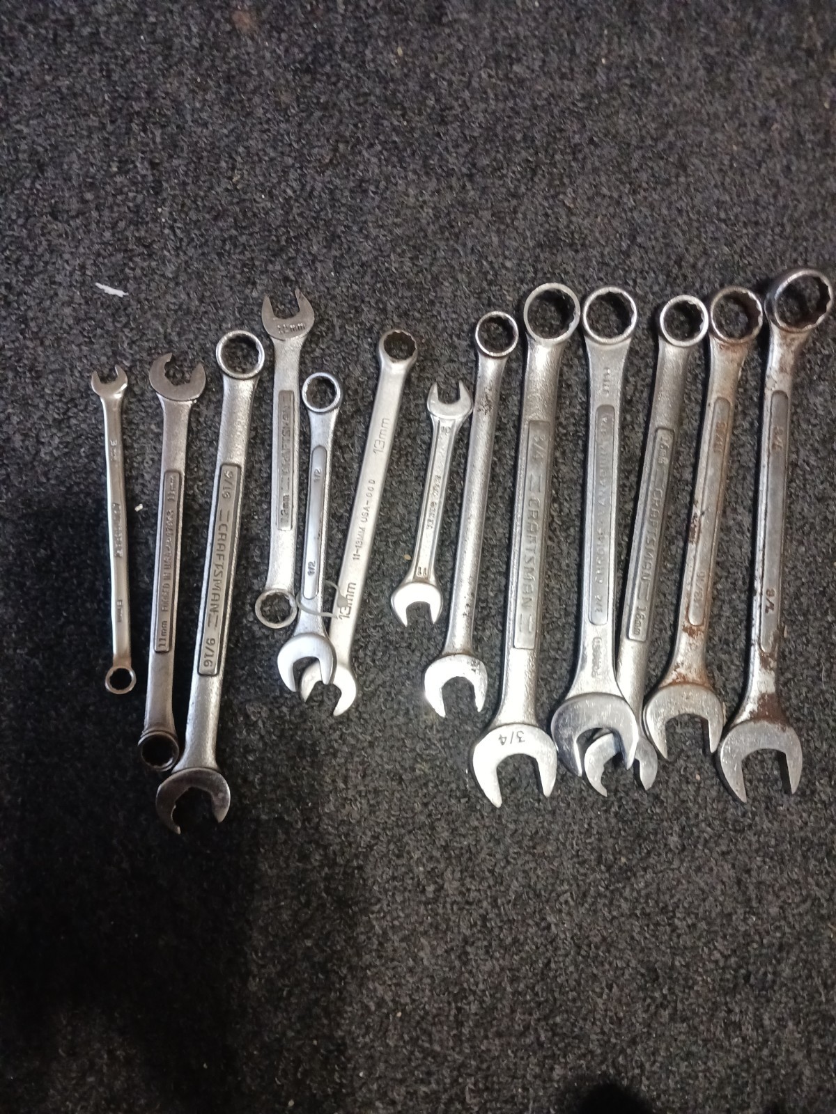 craftsman And Forged combination wrench lot usa Mixed Size (15) Pieces