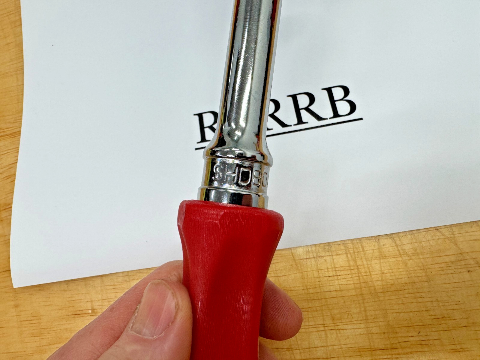 Snap-on Tools USA CLASSIC RED 1/2″ Drive Hard Grip Ratchet SHD80AR RARE NOS