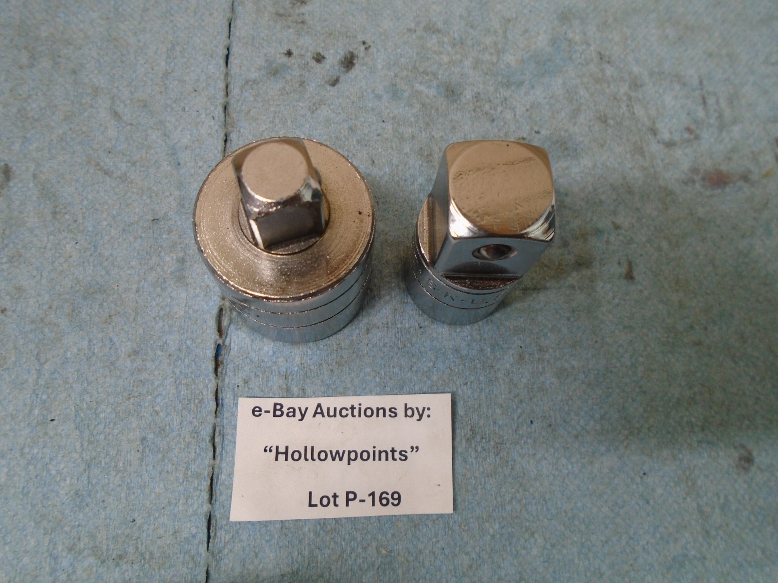2 S-K Ratchet Adapters No. 407 & 409 1/2F x 3/4m + 3/4F x 1/2M SK USA P169