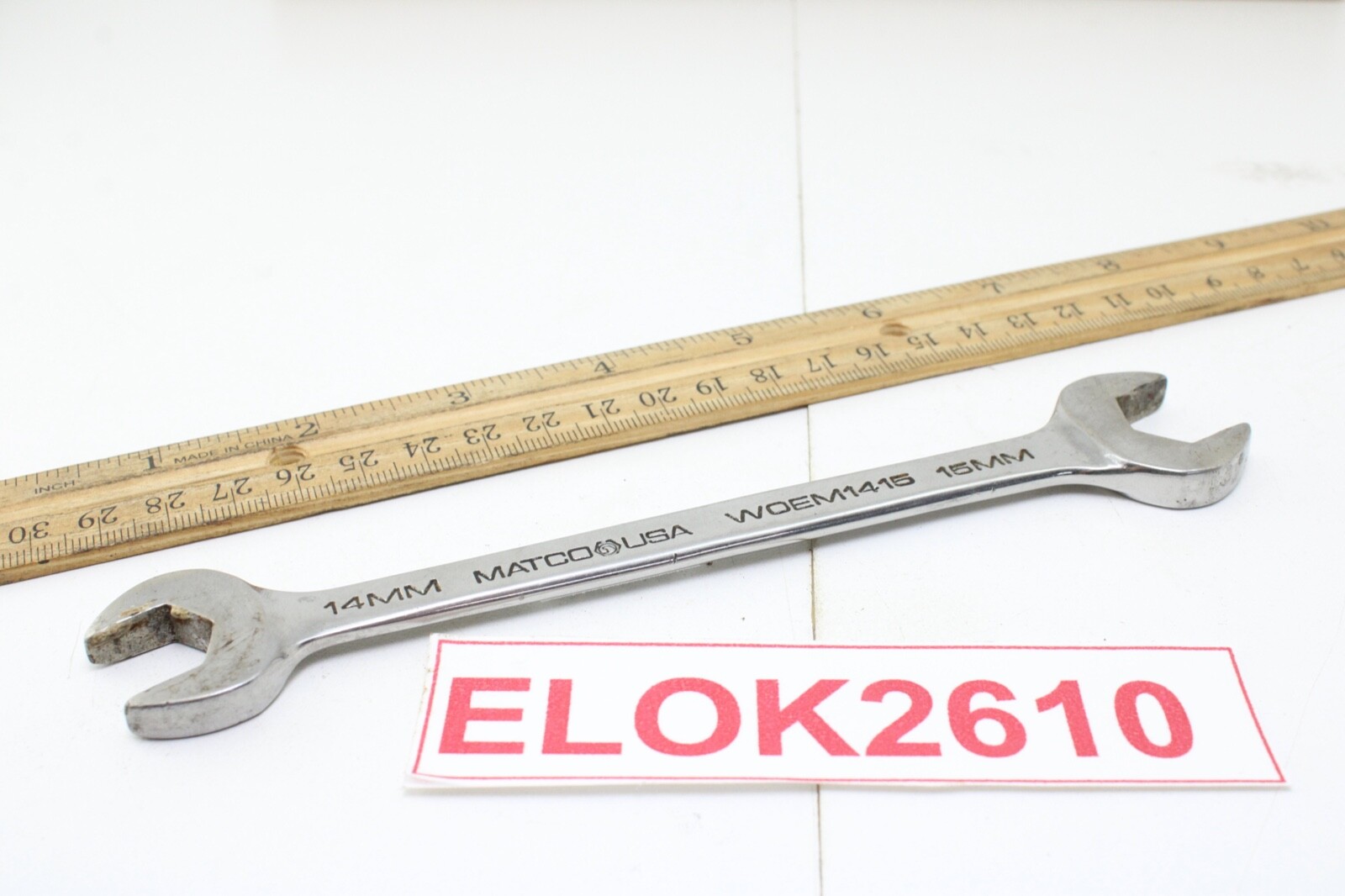 Matco WOEM1415 14mm x 15mm 6 Point Metric Open End Wrench Chrome USA