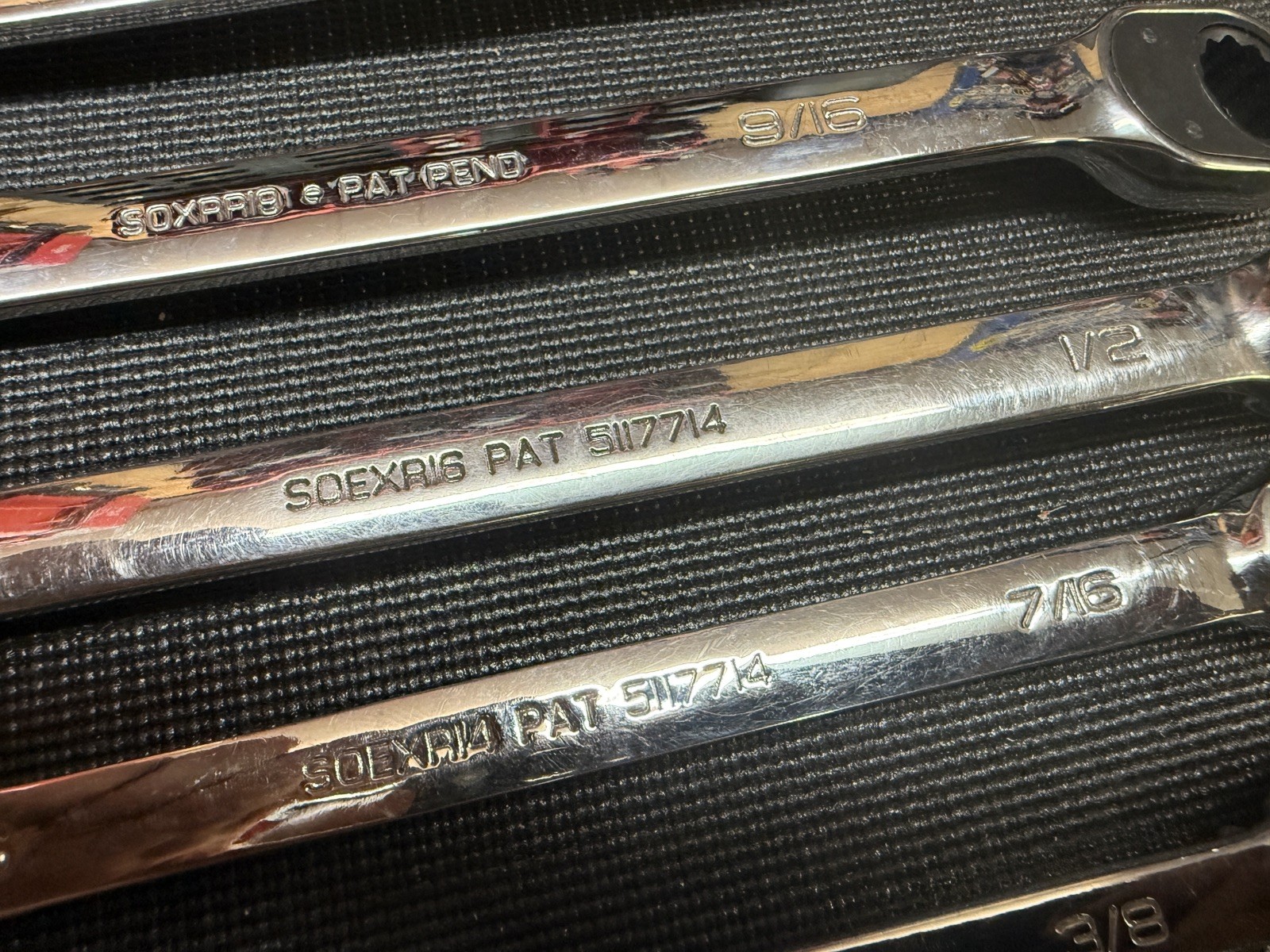 Snap On Reversible Ratcheting 8pc Wrench Set 5/16-3/4”