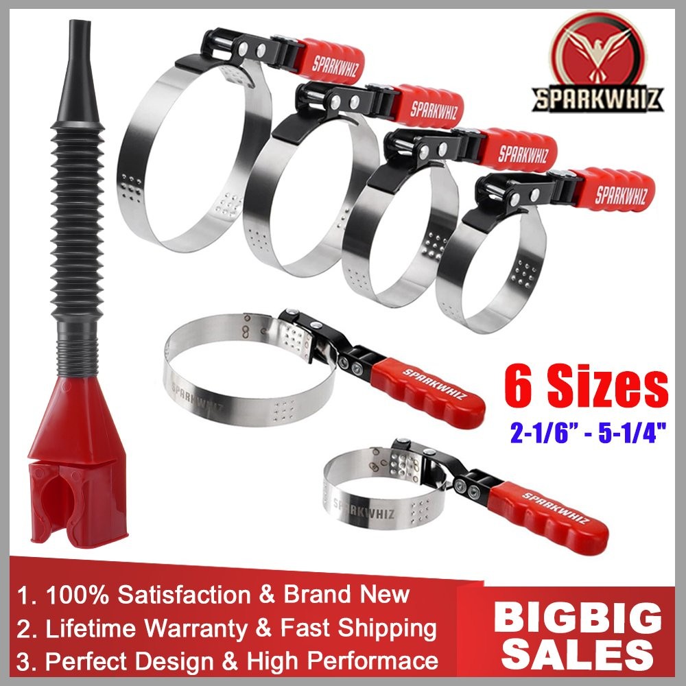 SPARKWHIZ 7 IN 1 Oil Filter Wrench Oil Filter Removal Tool Kit 2-1/6″ 5-1/4″ NEW