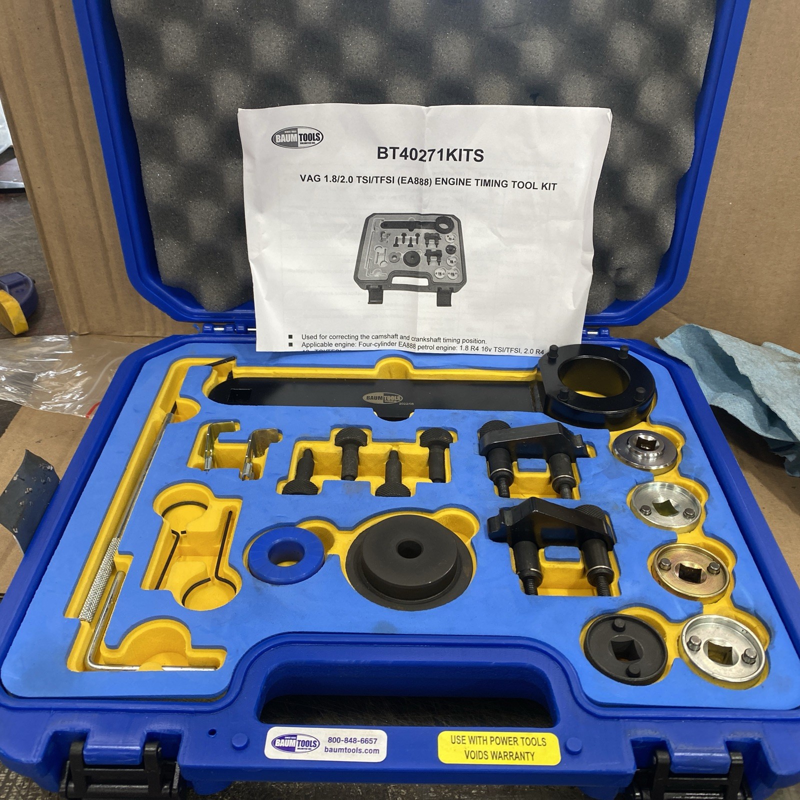 Baum Tools VW-Audi 1.8L/2.0L TFSi Turbo Timing Tool Set CAEB Chain Motor 2006-UP