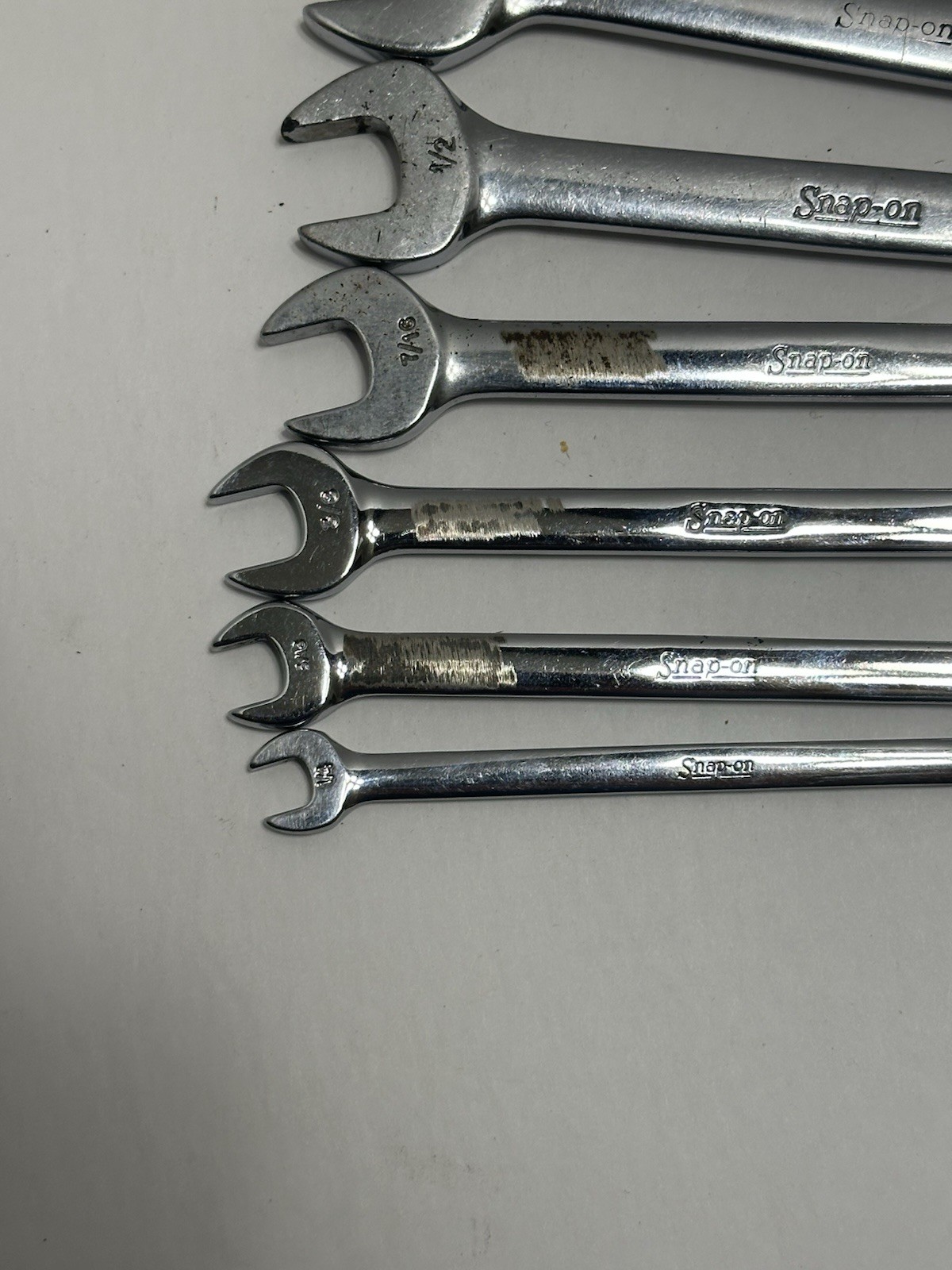 Lot of 7 Snap-On Open End/Box End Wrenches OEX Standard 12 point