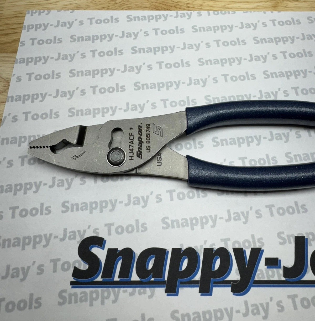 Snap-on Tools USA NEW STYLE POWER BLUE Soft Grip 8″ Flank Jaw Pliers HJ47ACFMB