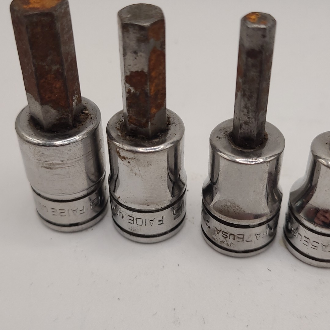 Snap-On 5pc Hex Socket Set 3/8″ Drive Fa4e Fa5e Fa7e Fa10e Fa12e SAE Standard