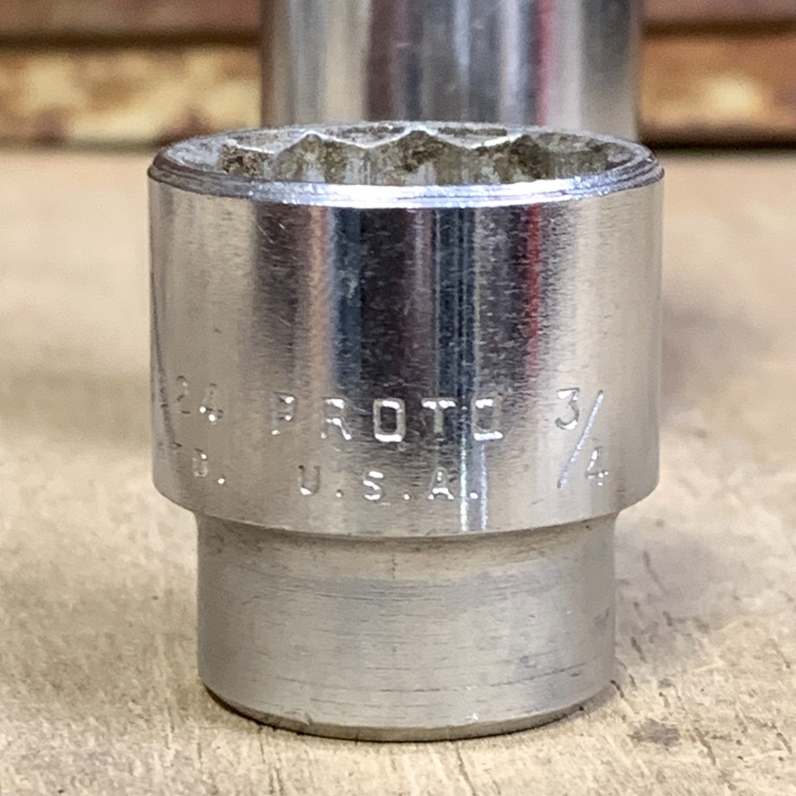 Nice – PROTO 5249 3/8″ drive ratchet & 3 Sockets & 1 Crows Foot – vintage