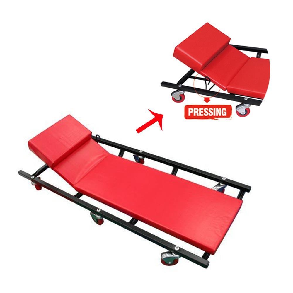 Mechanic Creeper Roller Seat Adjustable Rolling Stool Chair Repair Tool