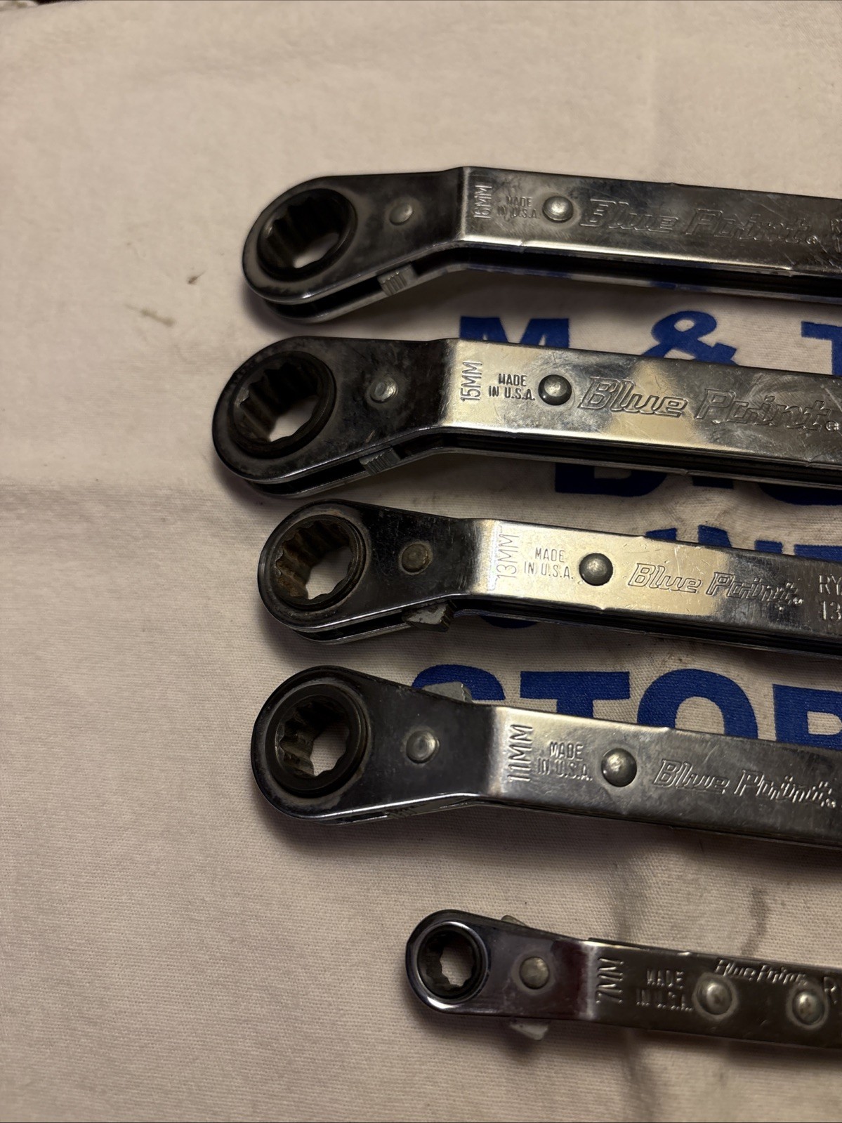 Blue-Point 5pc 12pt Metric 25° Offset Ratcheting Box Wrench Set RBYAM605