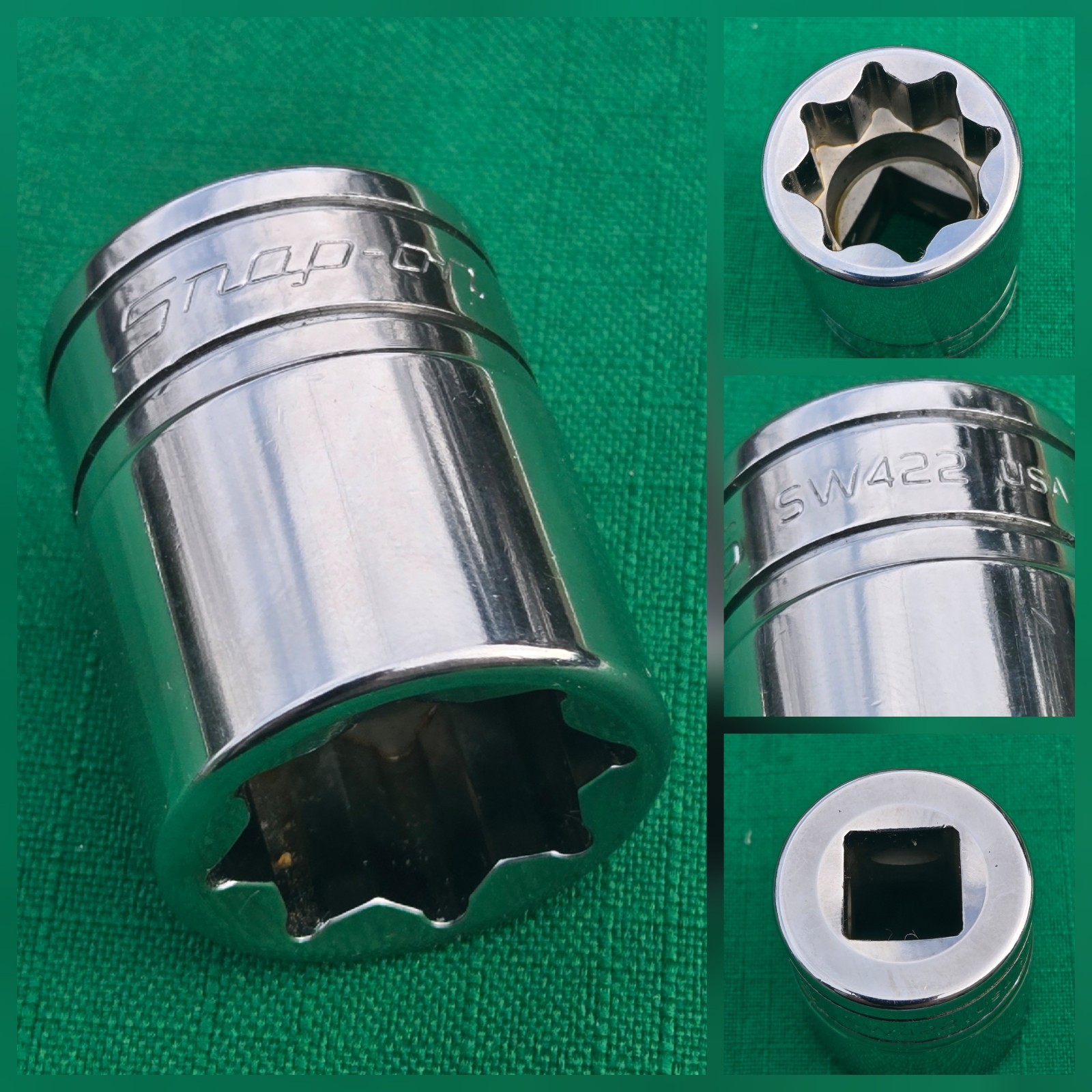 Snap-on Tools 1/2″ Drive 11/16″ SAE 8-Point Double Square Chrome Socket SW422
