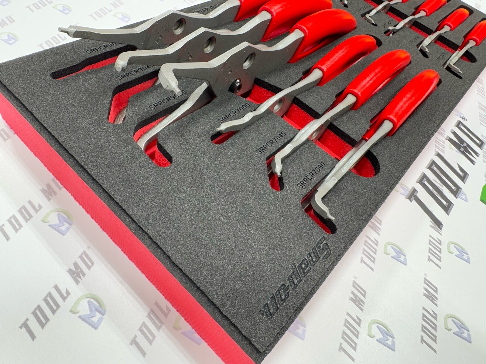 Snap-on Tools USA NEW RED 12-Piece Master Snap Ring Pliers Foam Set SRPCR1200FR