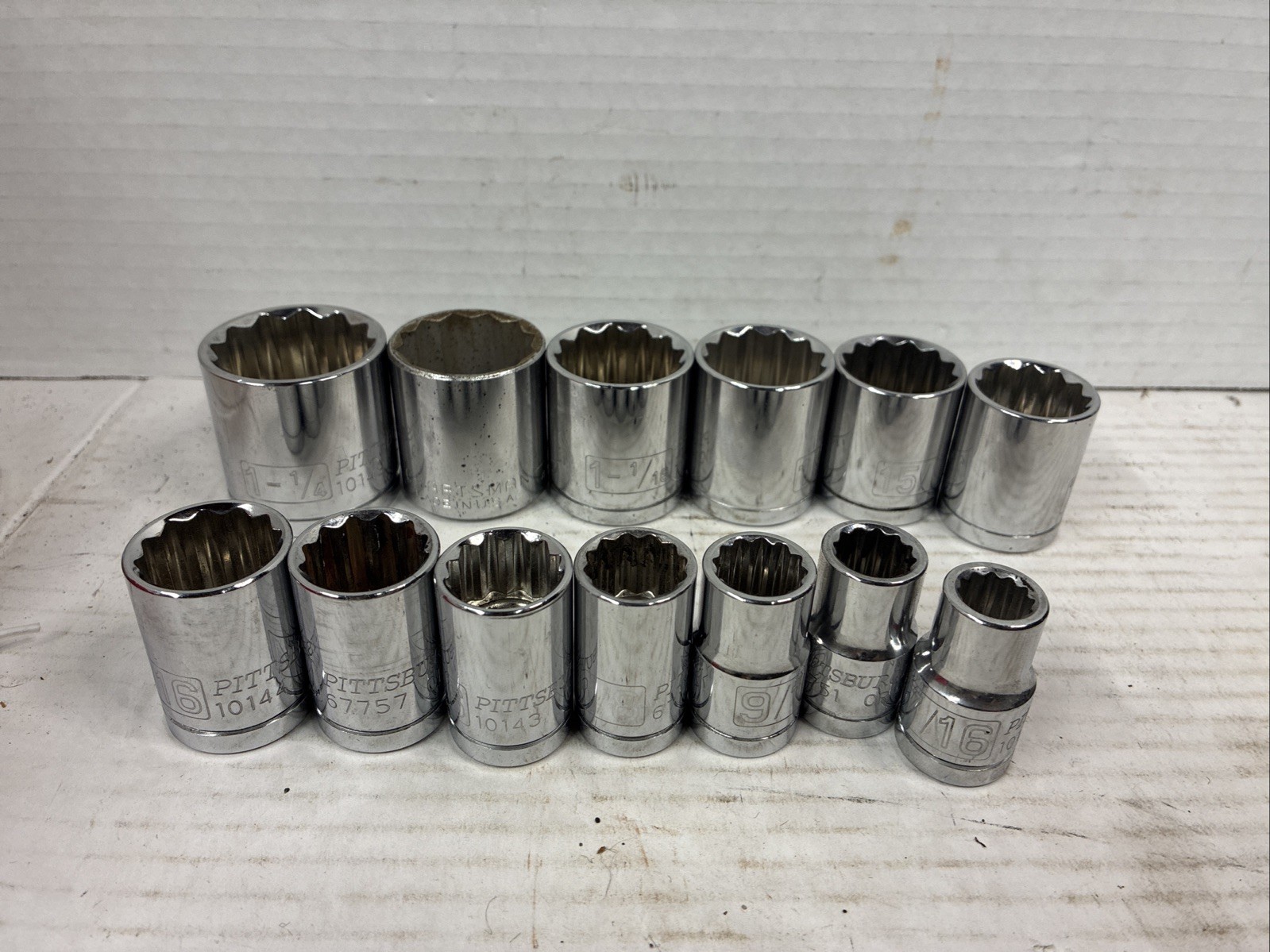 Pittsburg 1/2” Drive Socket Set Plus One Craftsman Great Shape See Description