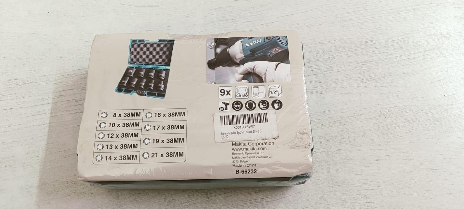 Makita 9pc Metric Impact Socket Set 1/2″ Square Drive B-66232 + Free Shipping