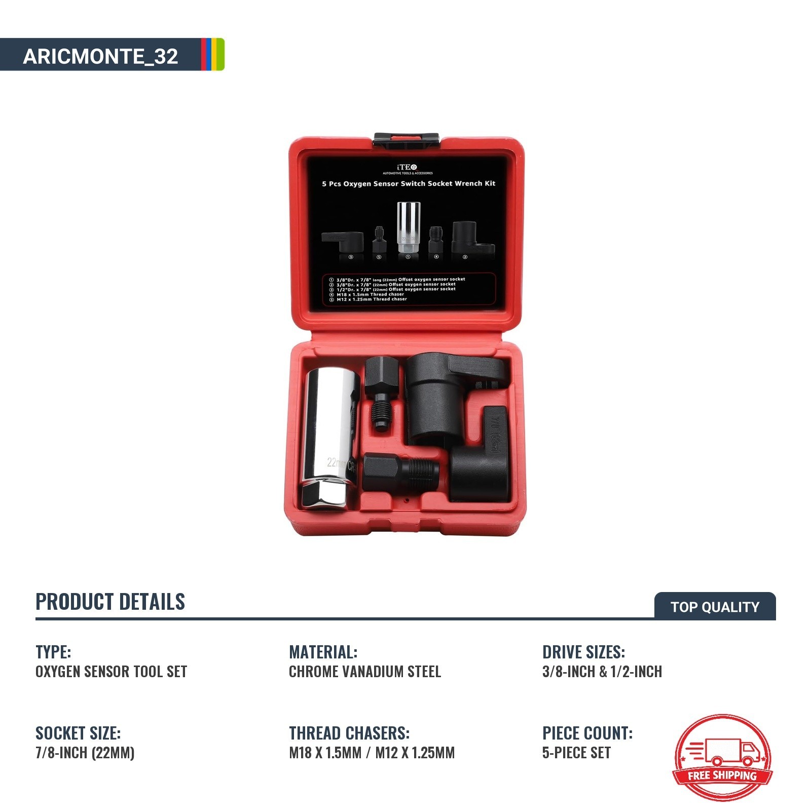 Juego Dados Para Sensor De Oxigeno Extractor Llaves Reparar Roscas 5pz