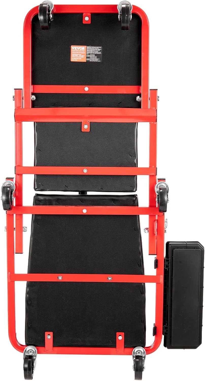 VEVOR Foldable Z Garage Creeper, 36 in, 300 lbs Load Capacity Rolling Red