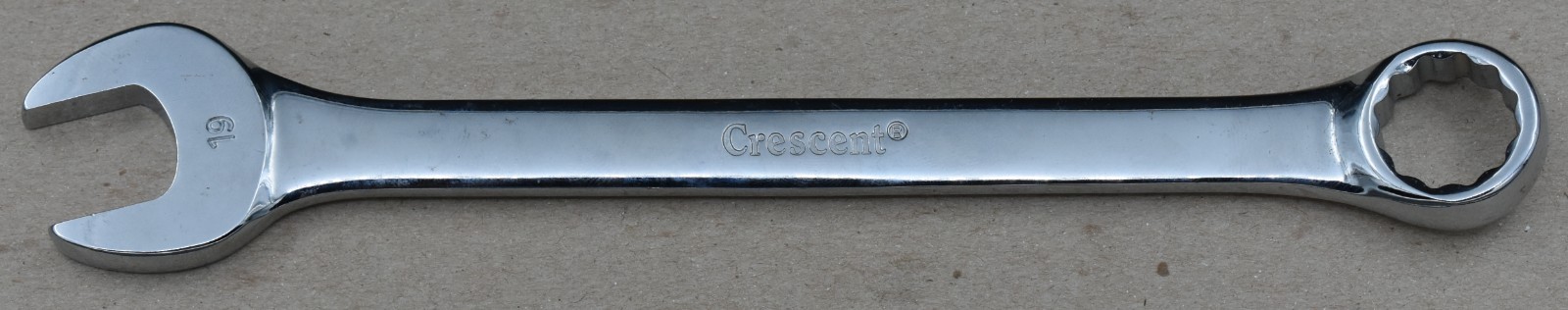 CRESCENT TOOLS, 19MM METRIC, 12-POINT, POLISHED CHROME COMBINATION WRENCH
