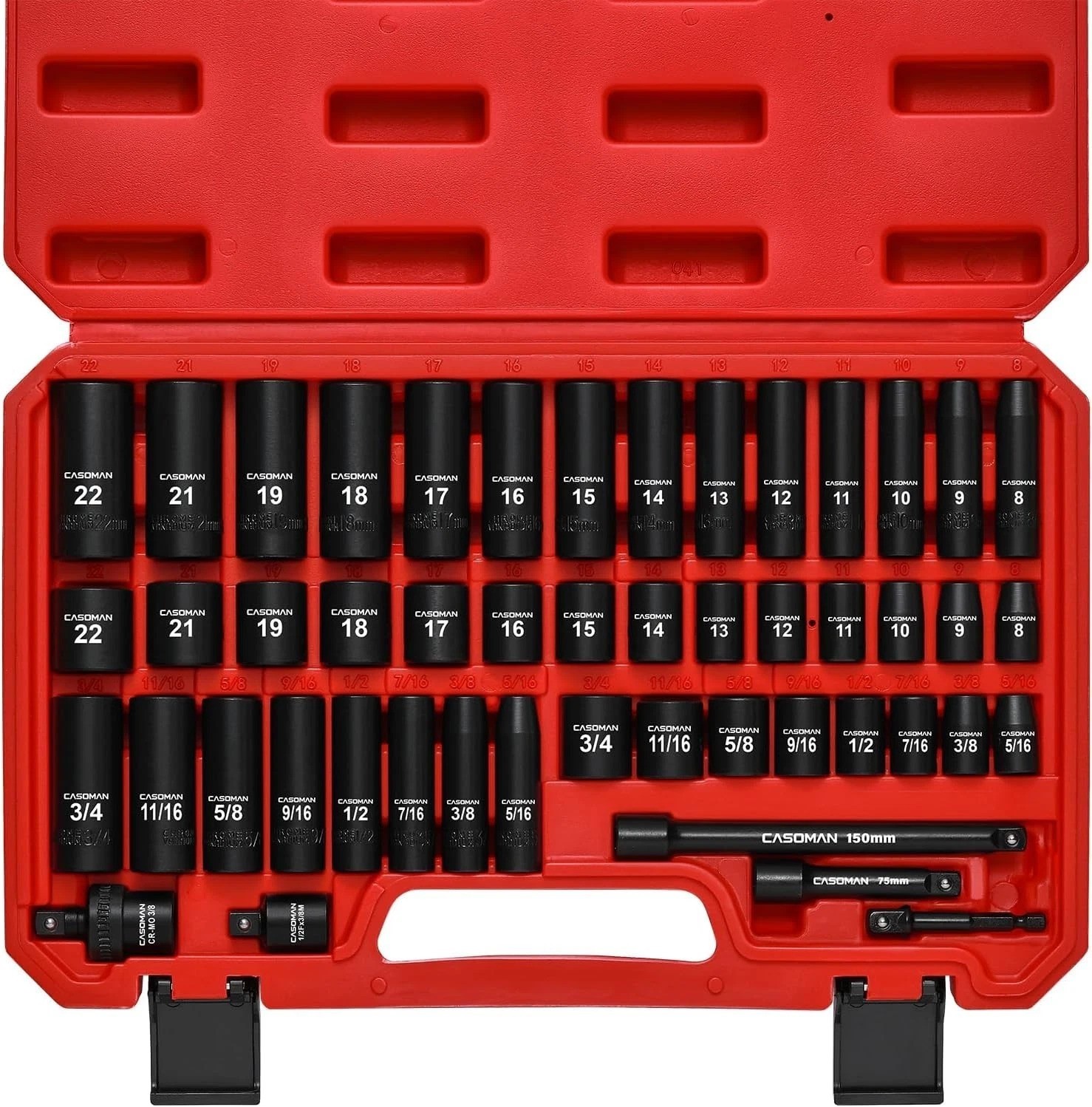 Professional Grade 3/8″ Drive Impact Socket Set – Includes SAE & Metric Sizes