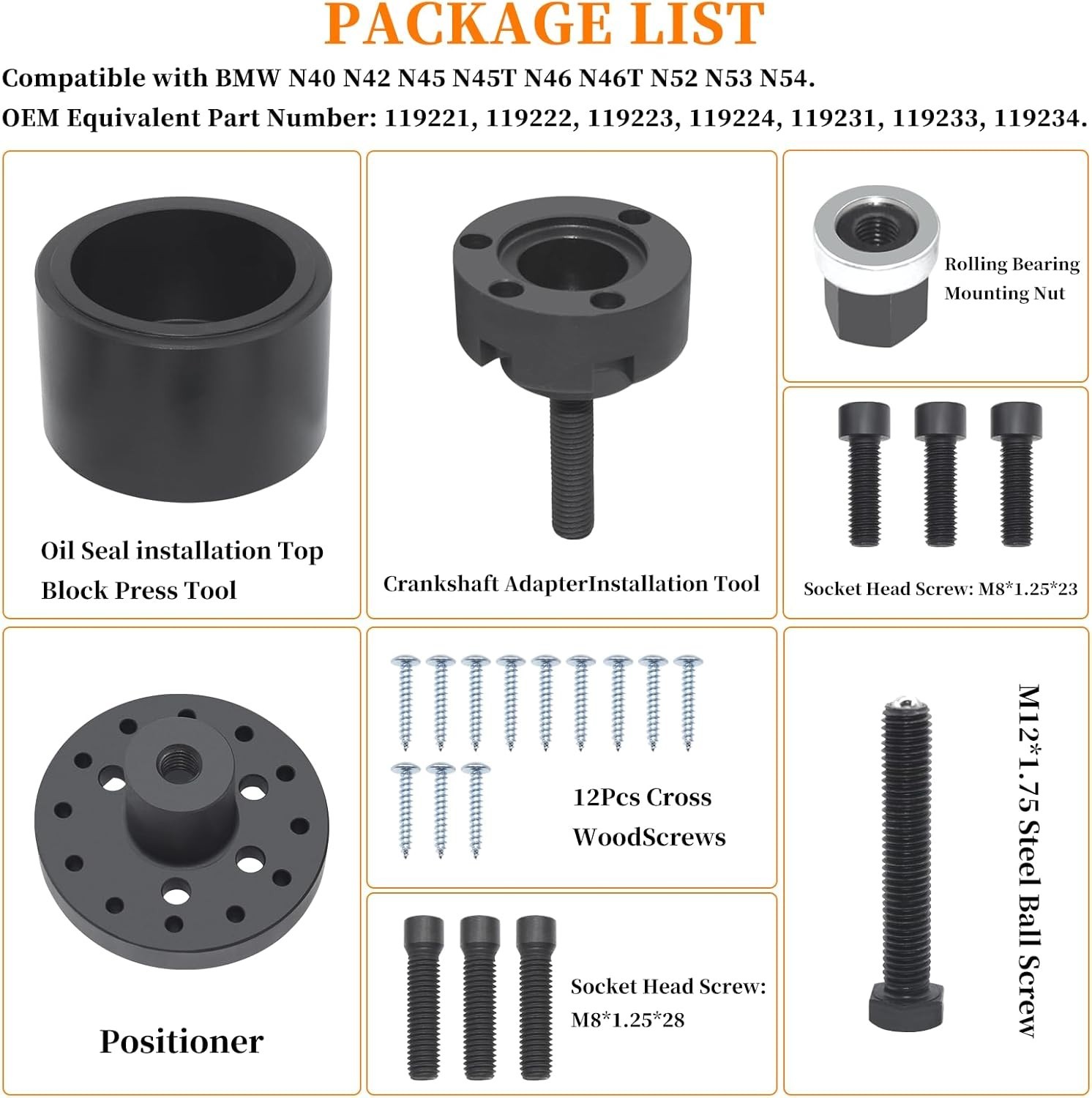 Crankshaft Front Oil Seal Installer Removal Tool for BMW N42 N46 N52 N53 N54 N45