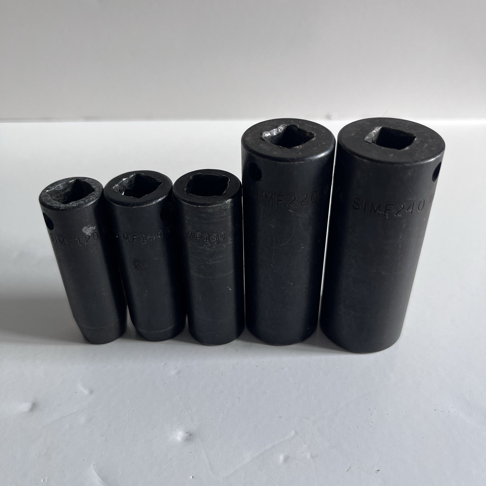 SNAP-ON 5 Pc SAE SIMF Deep Impact Sockets 3/8” Drive 3/8 7/16 1/2 11/16 3/4