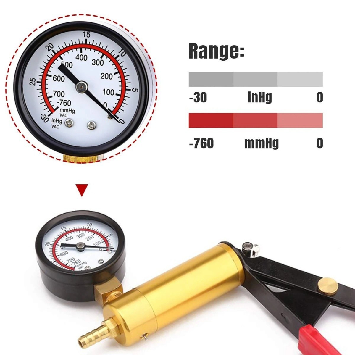 Hand Held Vacuum Pressure Pump Tester Set Brake Fluid Bleeder Bleeding Kit & Box