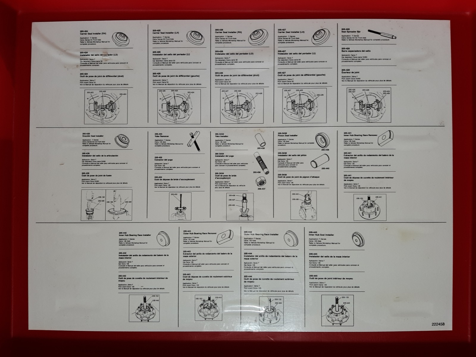 Ford Rotunda T99T-1000-B Super Duty Axle Differential Tools TKIT-1999-F/FLM/LT