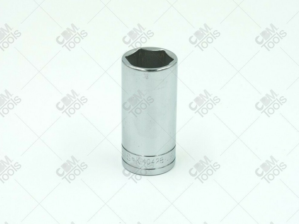 SK Hand Tools 40428 3/8″ Dr. 7/8″ 6pt Deep Fractional Chrome Socket