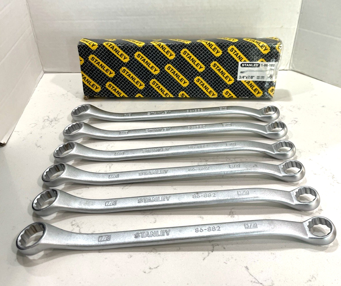 Set of 6 Stanley 3/4»x7/8» 12 Point Double End Offset Box Wrench’s 86-882
