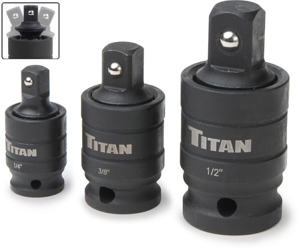 Titan 16151 1/4″, 3/8″ and 1/2″ Drive Pin-Free Locking Impact Universal Joint…