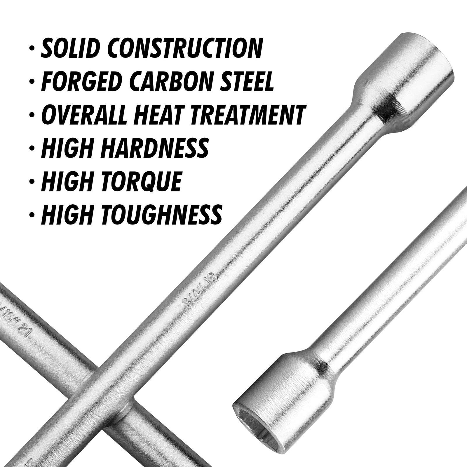 14 Inch Heavy Duty 4 Way Universal Cross Lug Wrench Tire Iron