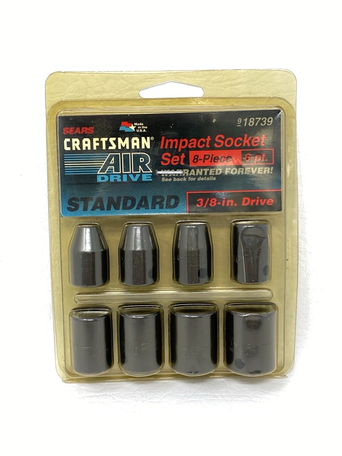 Vintage Craftsman USA Made NOS Unused 9-18739 8pc 3/8″ Dr SAE Impact Socket Set