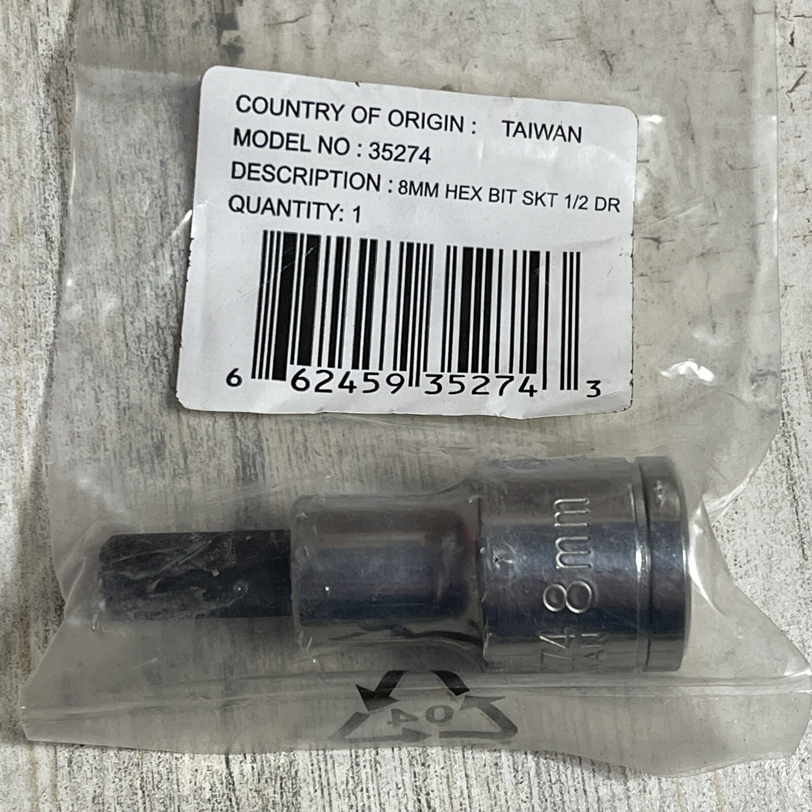 1/2″ Drive Standard Length 8mm Hex Bit Socket Polished Chrome Metric Williams