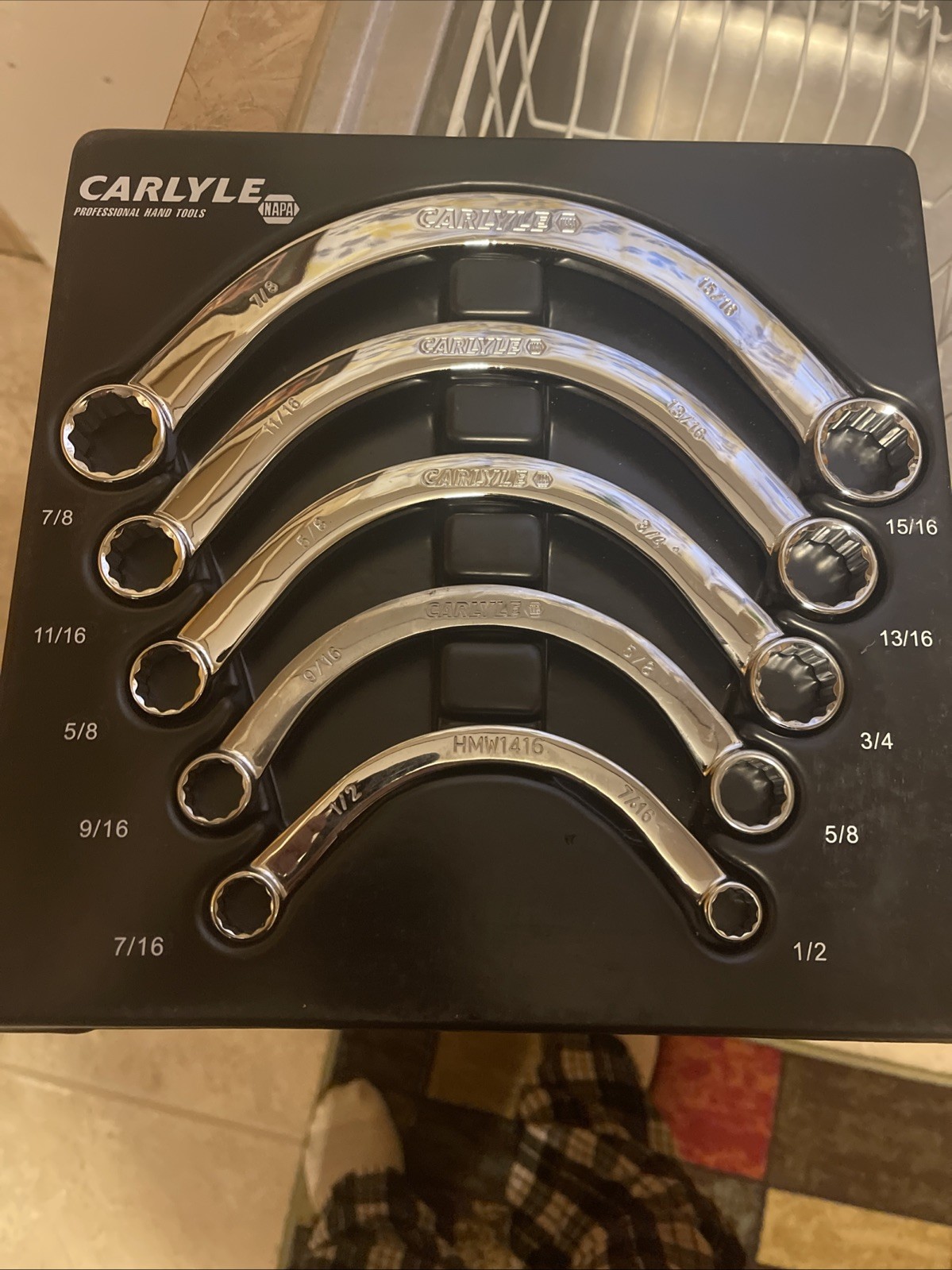 CARLYLE Tools 5 Piece SAE 12 Pt Double Box Half Moon LIGHTLY USED!