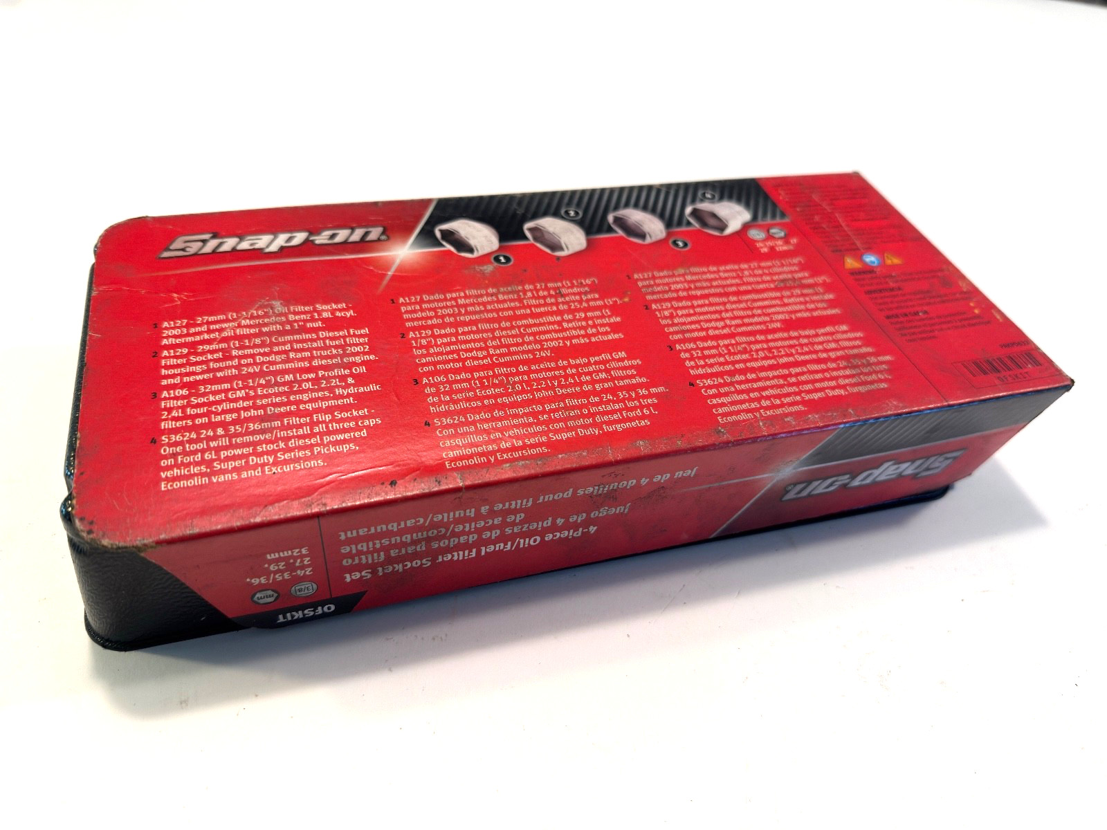 Snap-On OFSKIT, 24/27/35/36mm & 1 1/4″, 4-piece Oil/Fuel Filter Socket Set