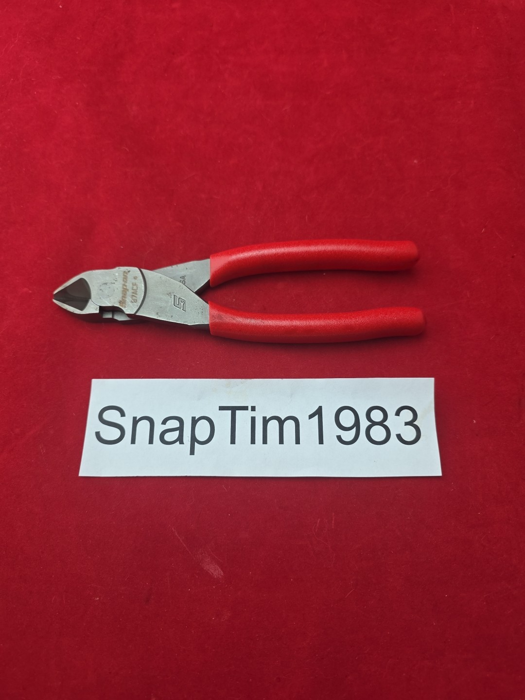 Snap-On Tools RED Soft Grip 7″ VECTOR EDGE Diagonal Cutter 87ACF USA