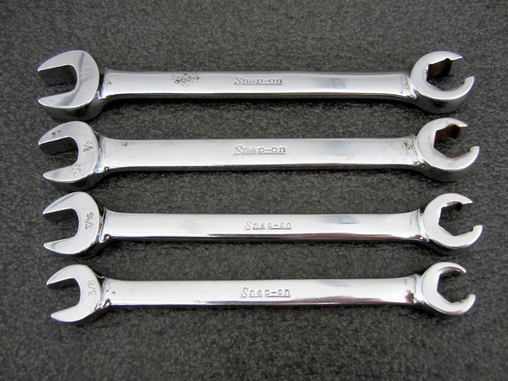 Vintage Snap-on 4pc SAE Flare Open Combination Wrench Set RXS605 USA 🇺🇸