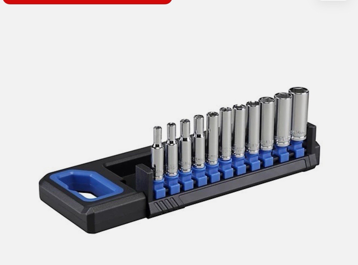 JobSmart 1/4 in. Drive Metric Deep Socket Set, 11 pc.