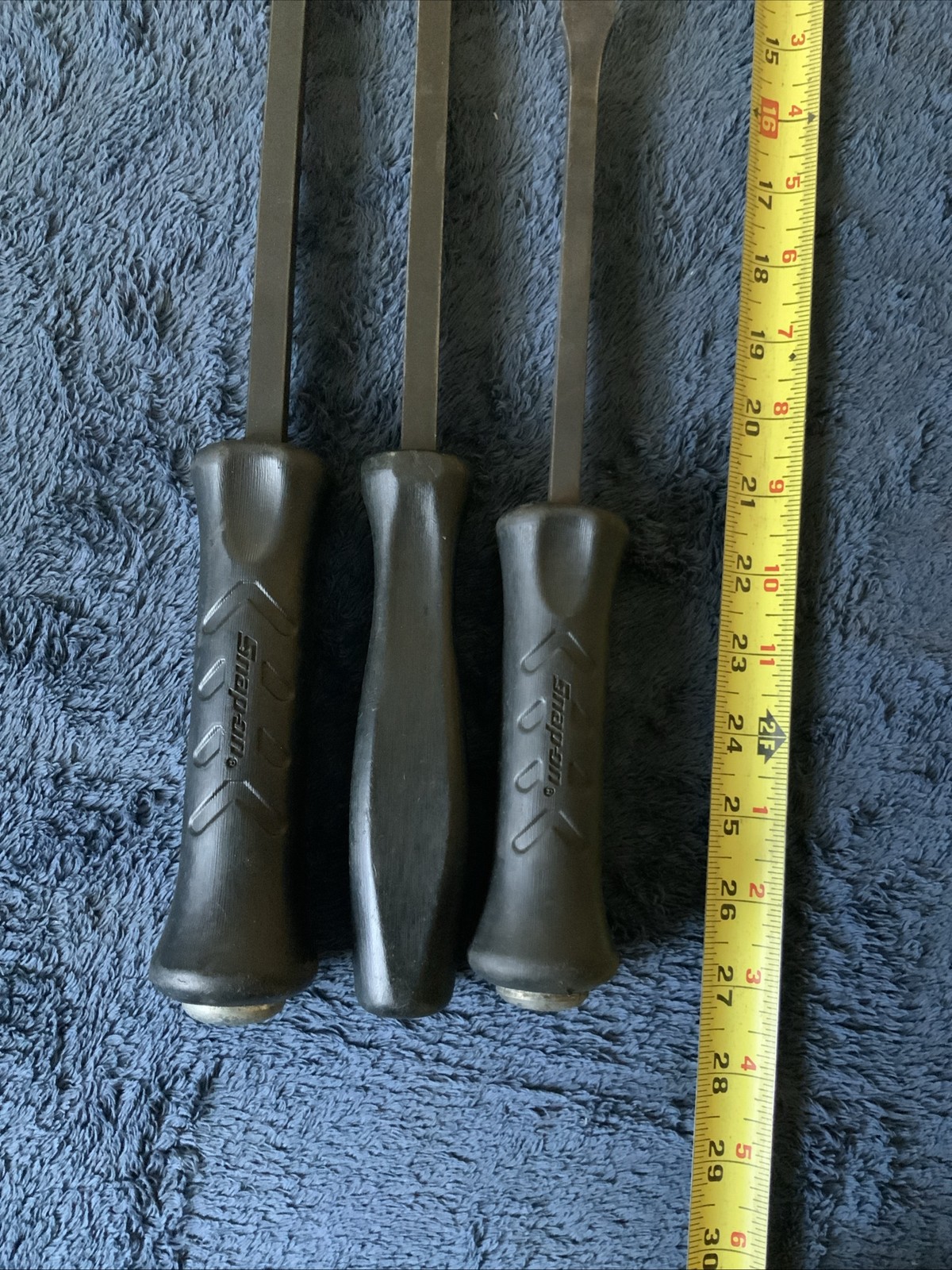 Snap On 3pc Pry Bars….2 Are Striking…..black…..see Pics…different Styles….