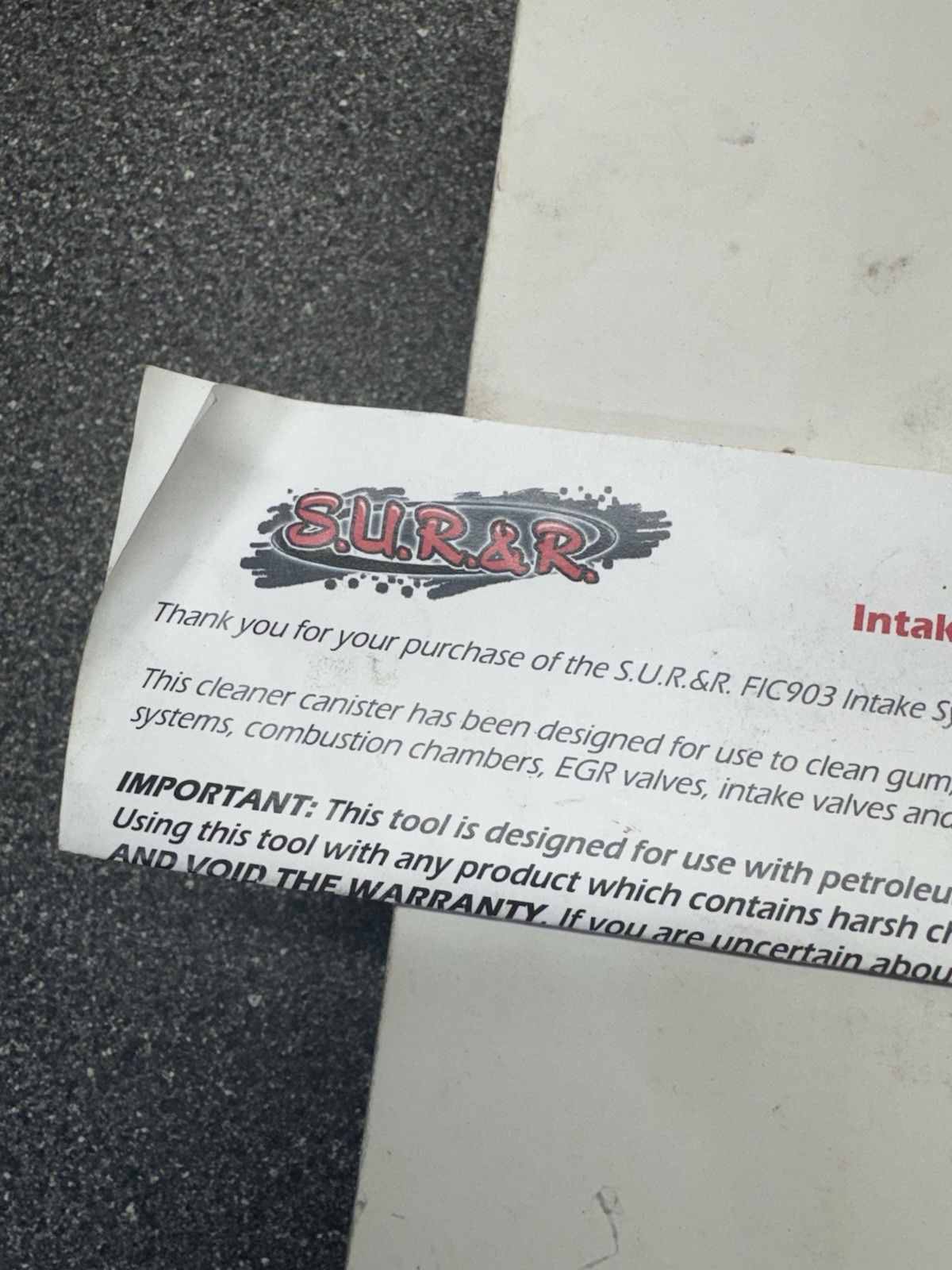 SUR&R S.U.R & R FIC903 Intake System Cleaner Canister