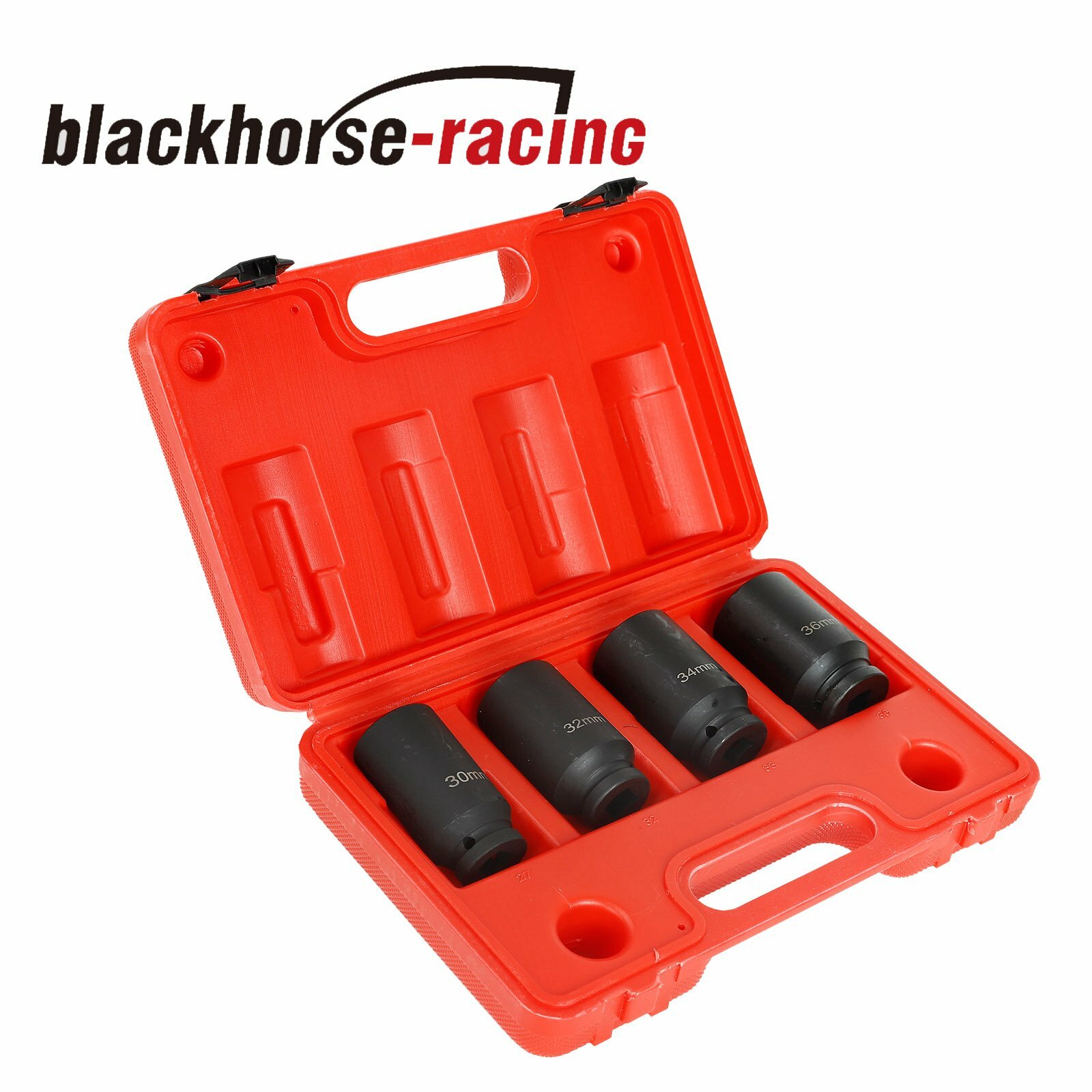 4Pcs 1/2″ Drive Spindle Axle Nut Socket Set 12 Point 30mm 32mm 34mm 36mm