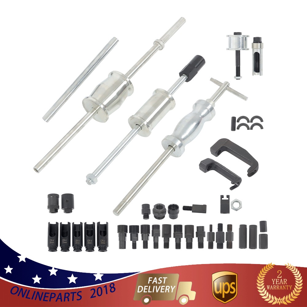 Auto Diesel Engine Injector Remover Slide Hammer 40Pcs Puller Extractor Tool Set