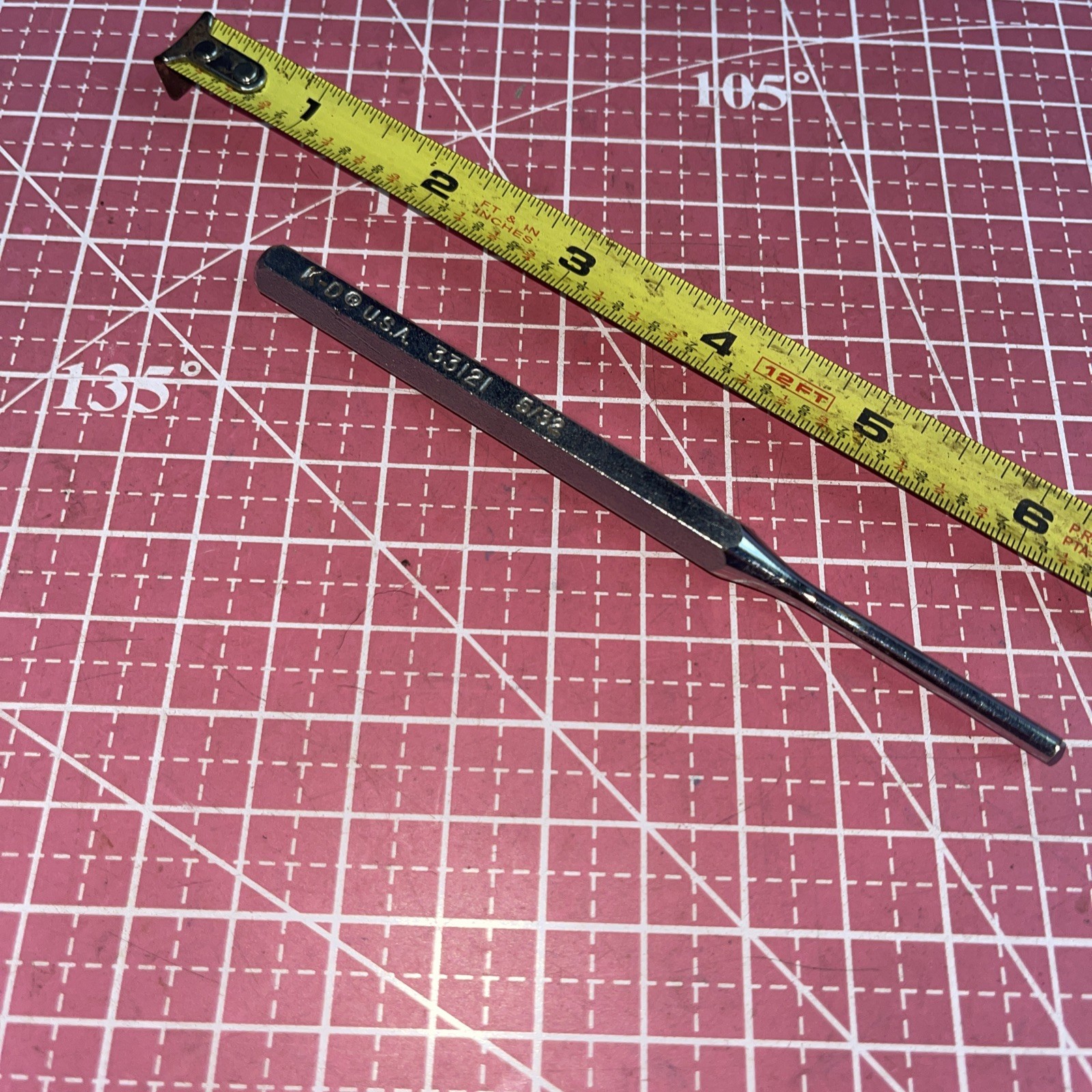 K-D USA 33121 5/32 In SAE Line Up Pin Punch Vintage KD Mint