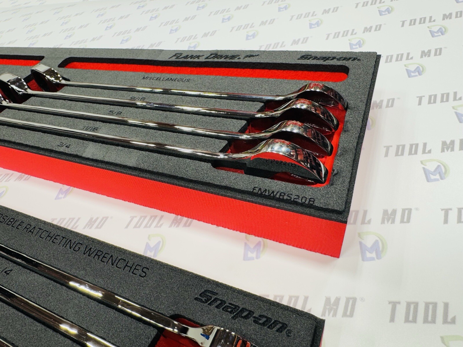 Snap-on Tools NEW 23pc Metric & SAE Reversible Ratcheting Combo Wrench Foam Set