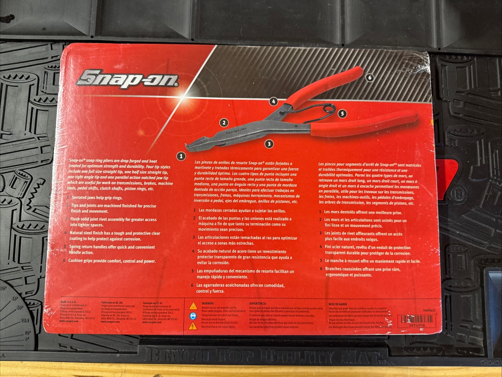 New! Snap-on SRP400B 4 pc Transmission Snap Ring Pliers Set
