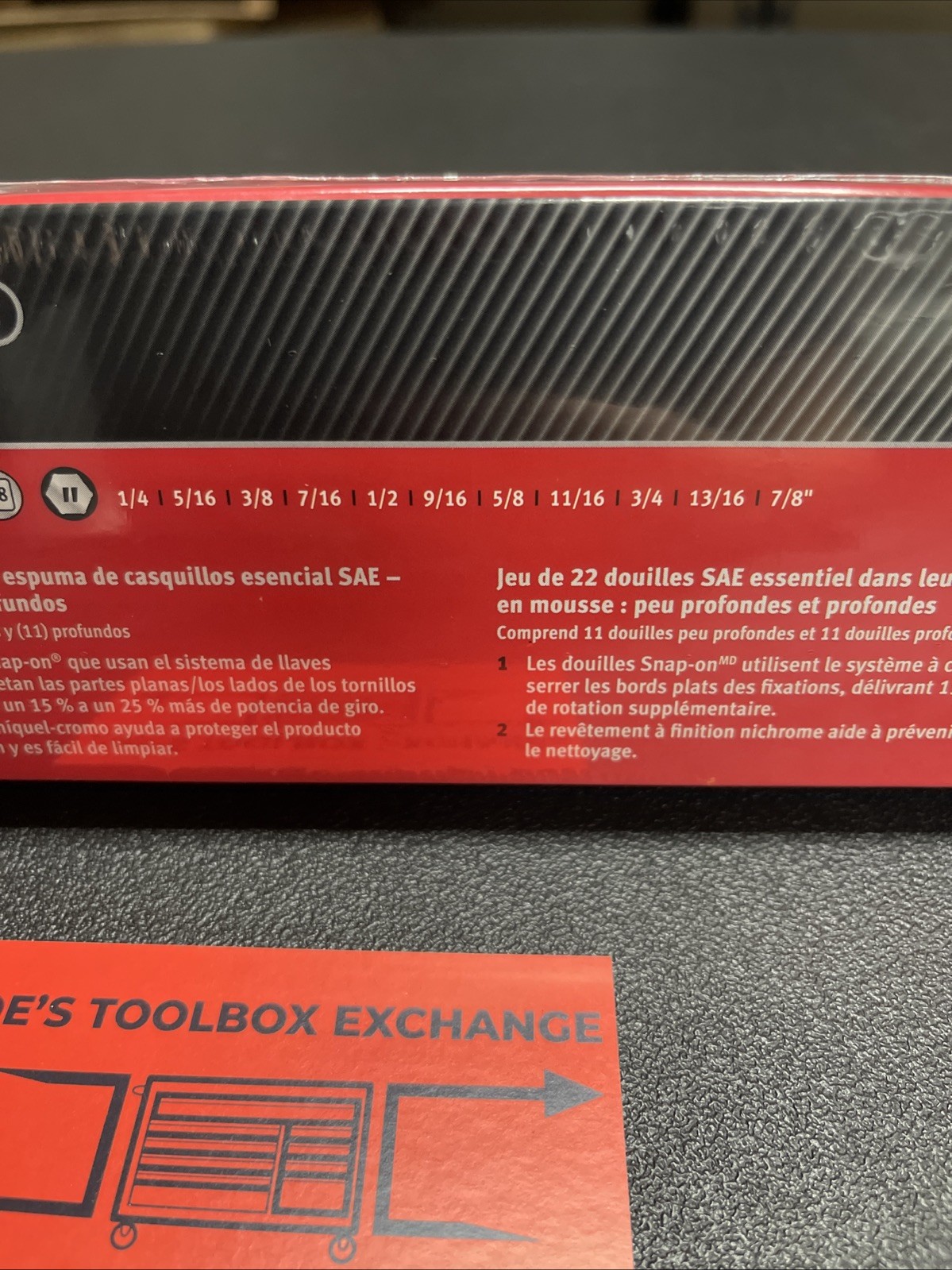 Snap-on Tool 222SFFSFHV 22pc 3/8″dr 1/4-7/8″ Shallow/Deep Socket Foam Set Hi-Viz