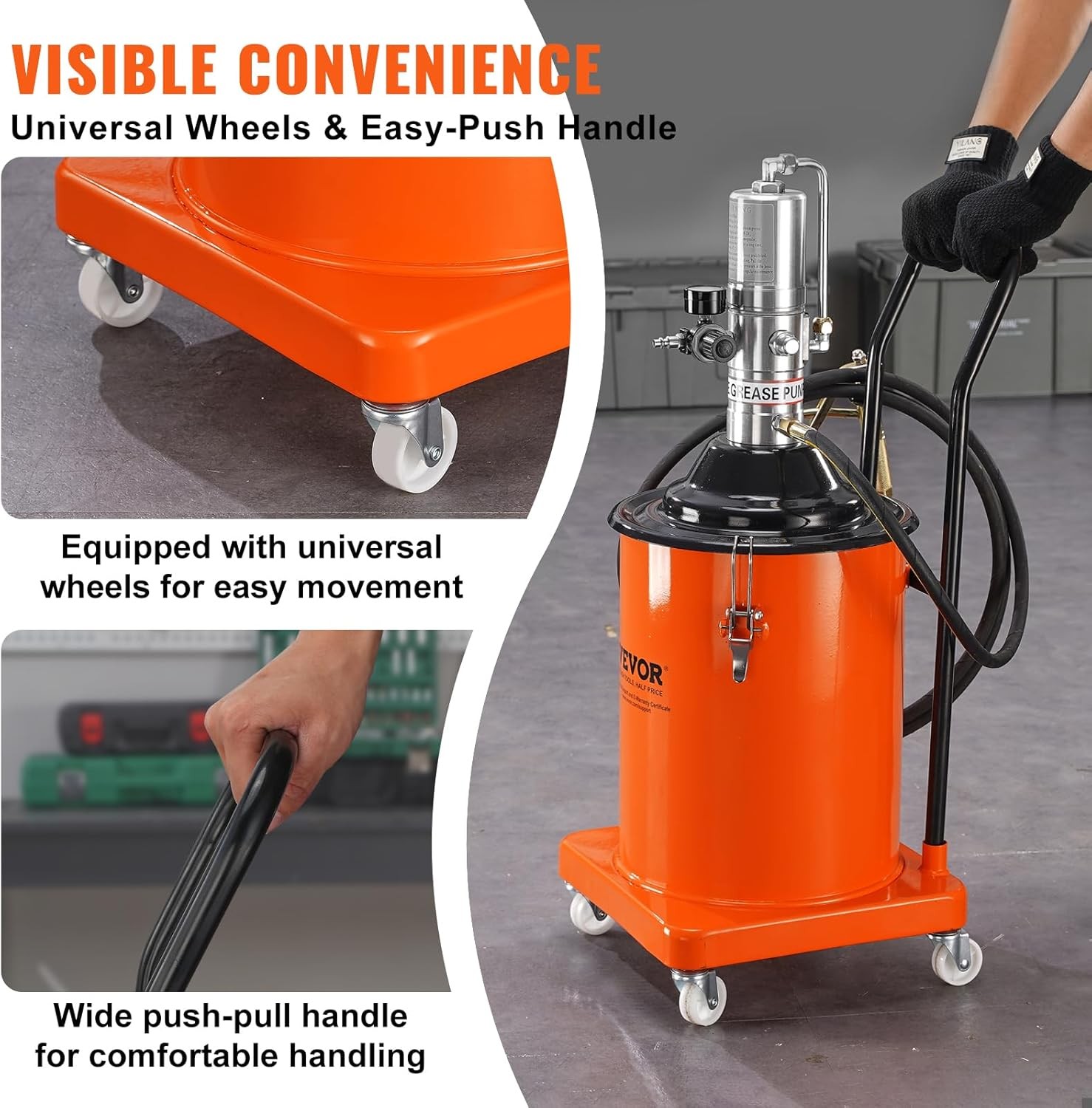 VEVOR Grease Pump, 5 Gallon Air Pump with 13 ft High Pressure Hose…