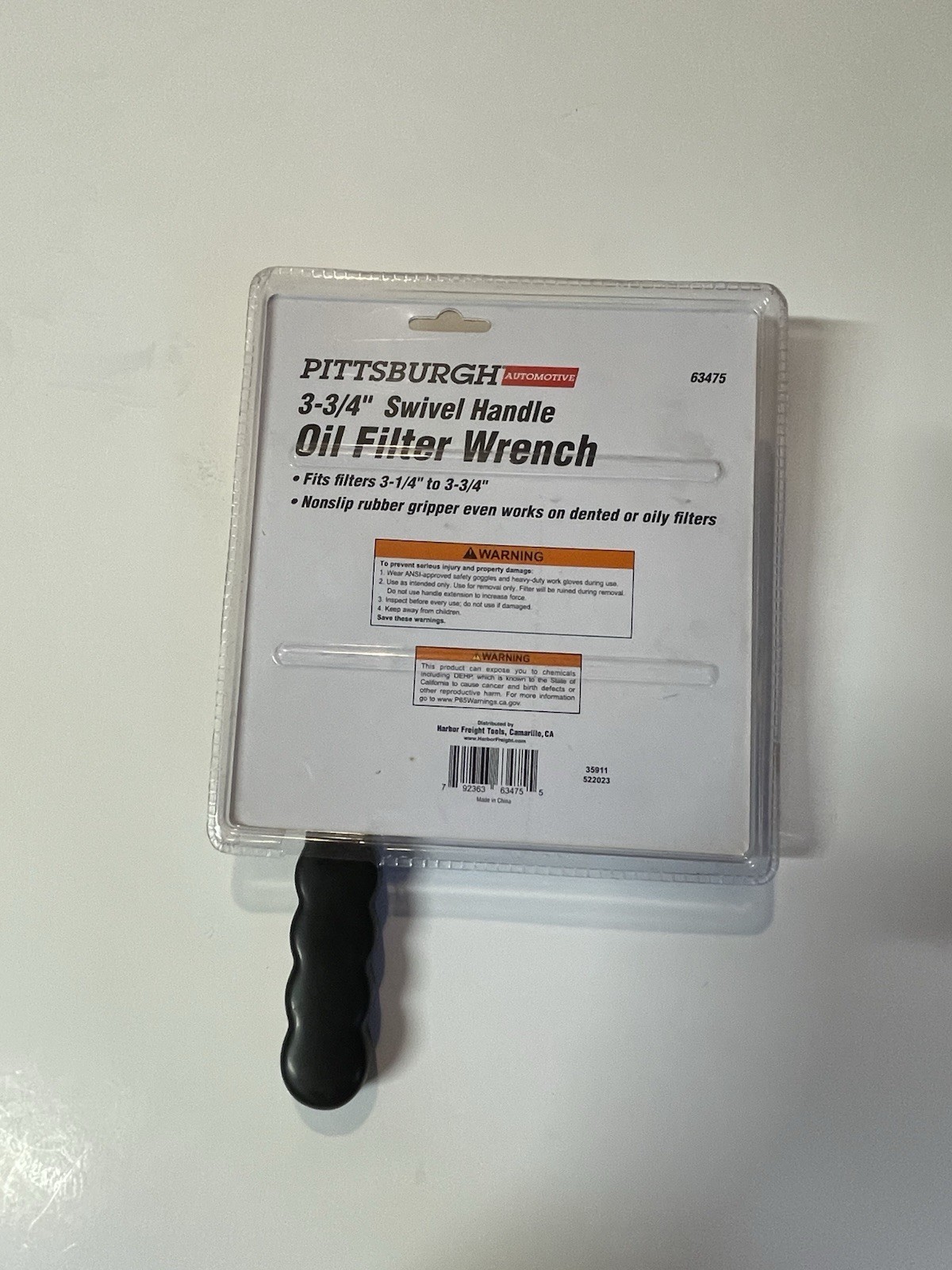 Pittsburgh Automotive 3-3/4” Swivel Handle Oil Filter Wrench NEW Sealed