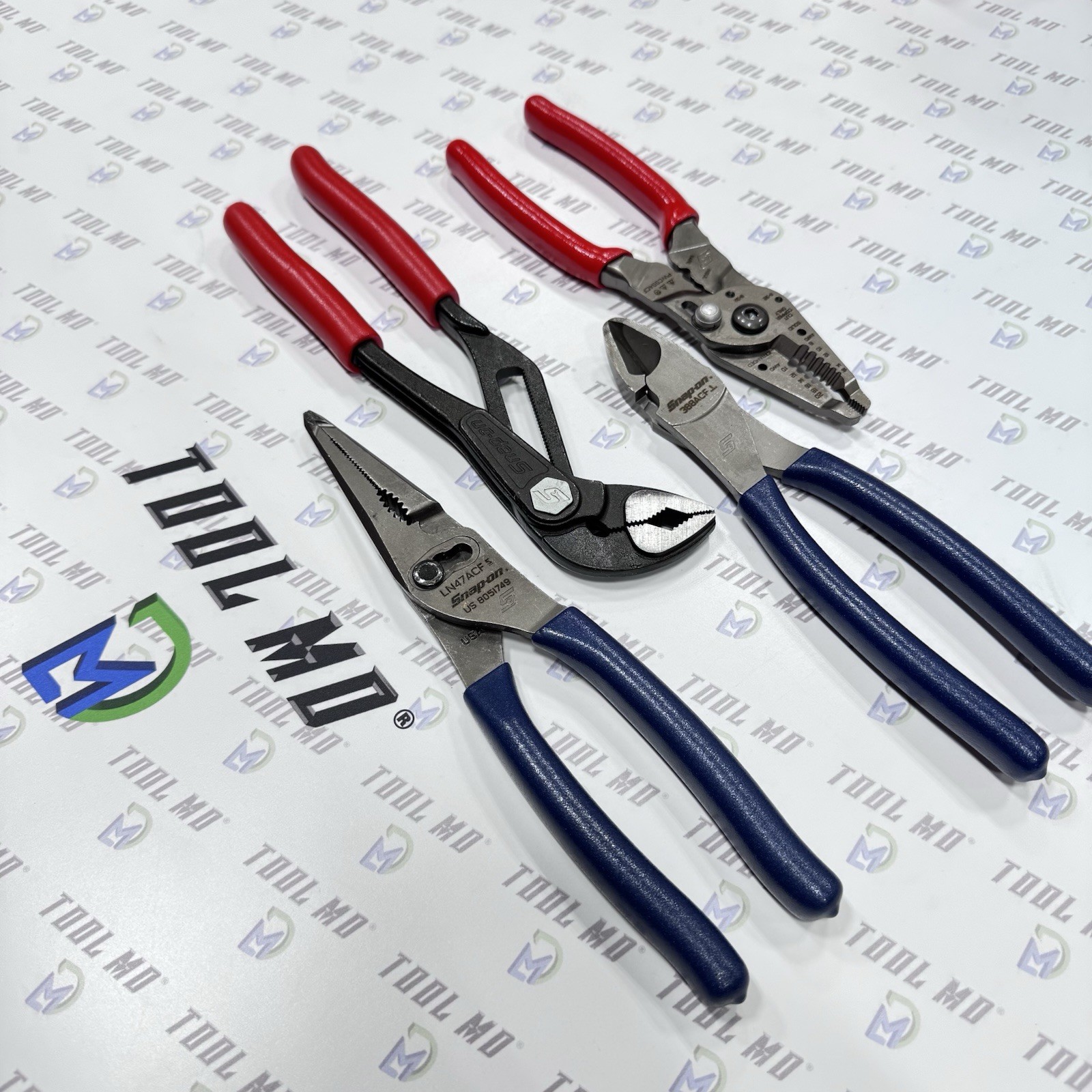 Snap-on Tools USA NEW 4pc Assorted Colors Plier Set PL4TGKB1