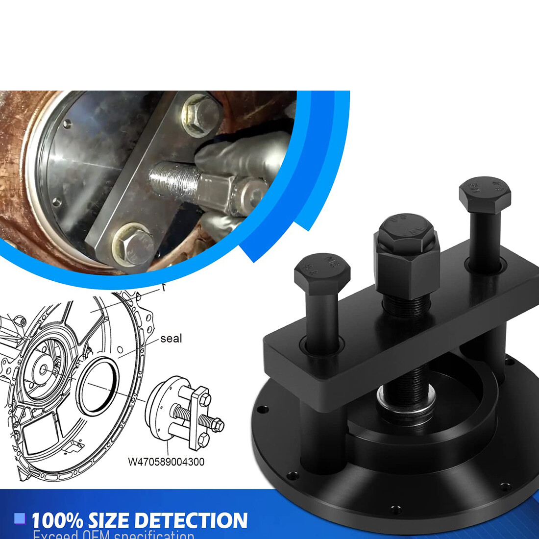 For TOOLS W470589004300 Detroit DD13 DD15 Rear Crankshaft Seal Remover Installer