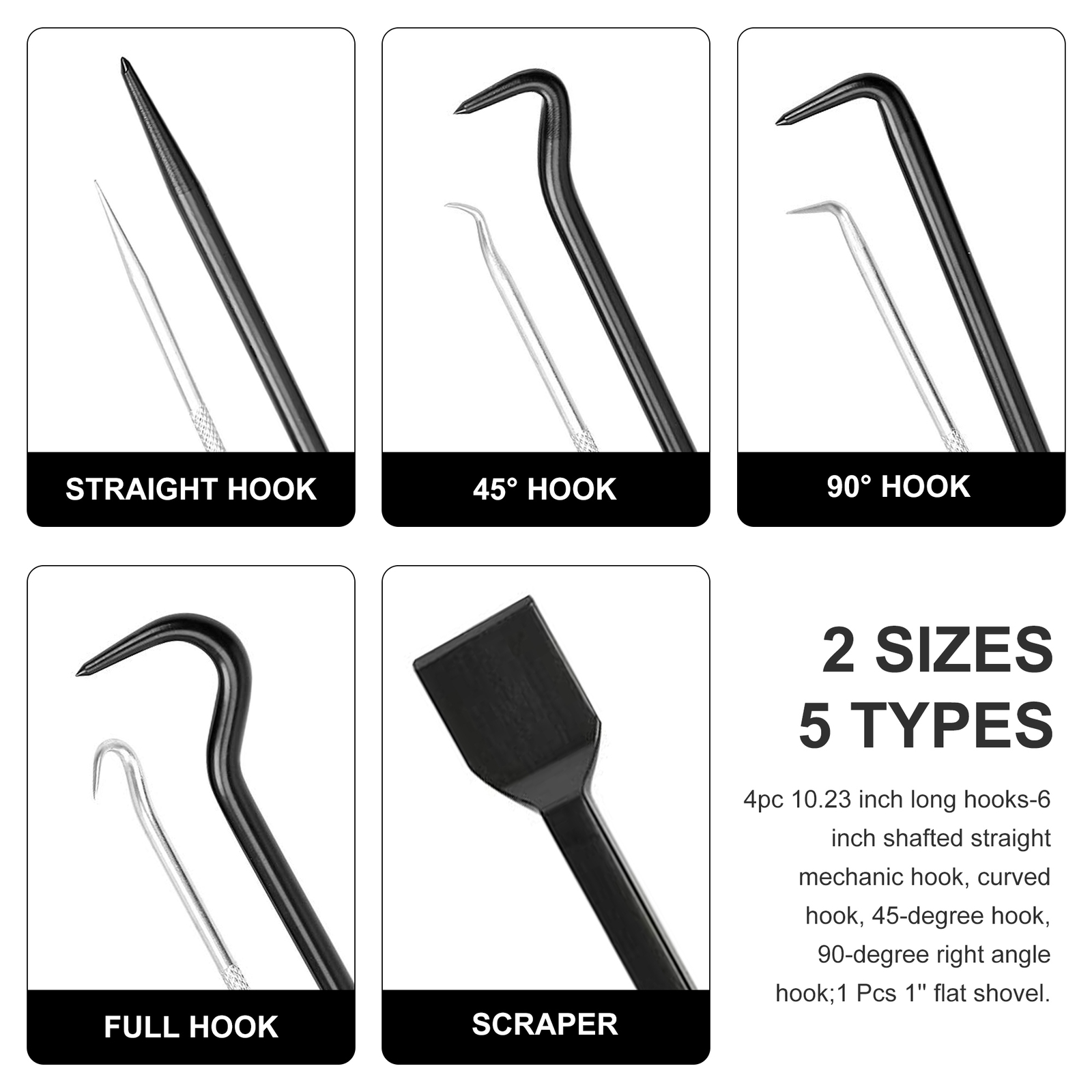 9pcs Scraper Hook and Pick Tool Set Car Removal Tool O Rings Seals Rubber HA51